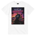 White crewneck T-shirt with large square street graphic print on chest