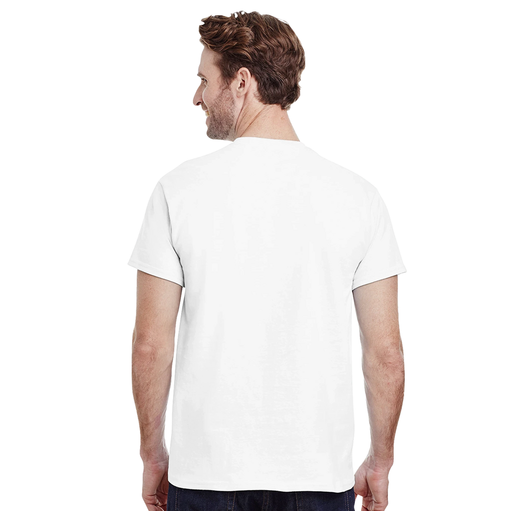 Johan Cruyff T-shirt back view, white crew neck tee, plain back