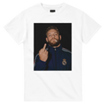 White T-shirt with centered Conor McGregor portrait graphic, short sleeves