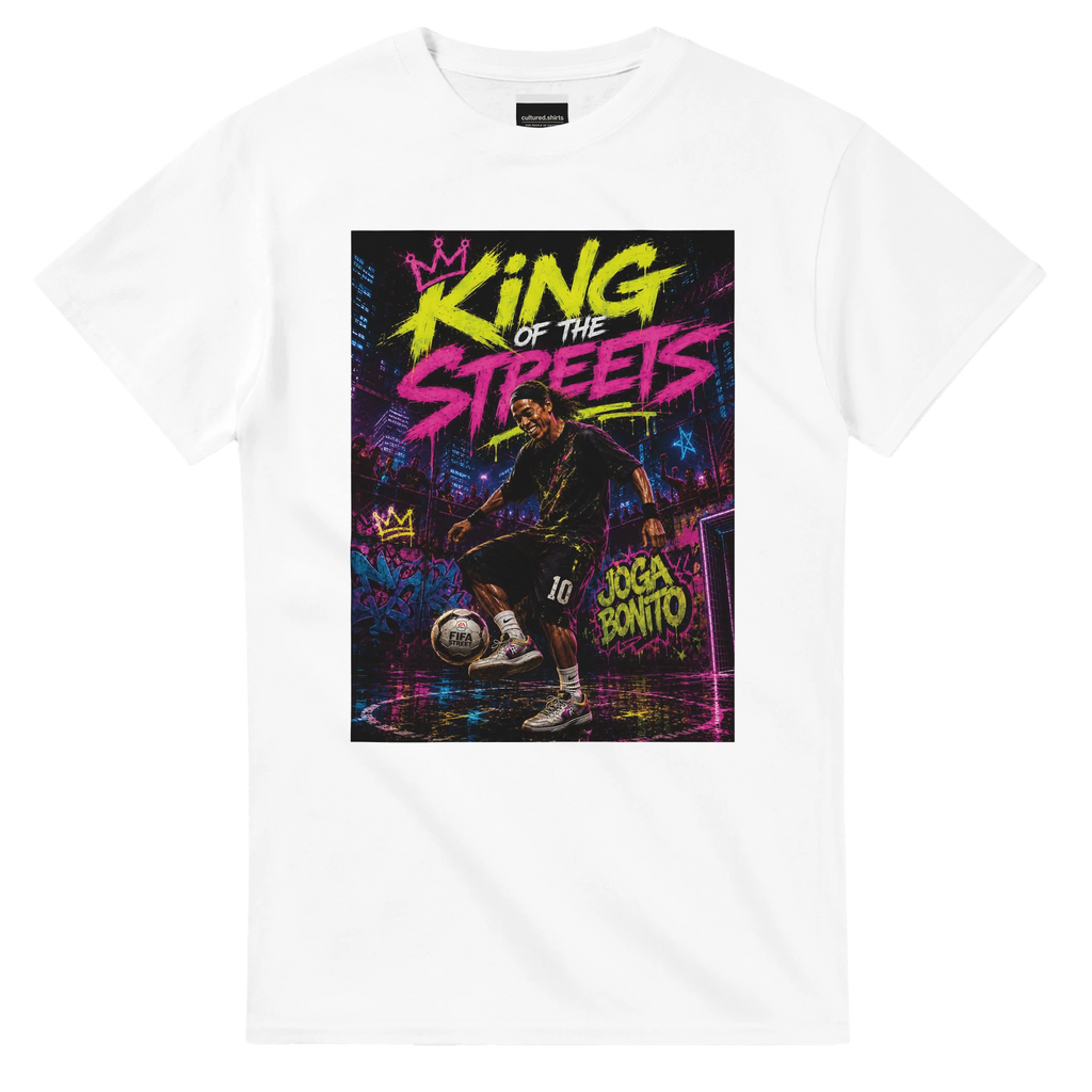White T-shirt with colorful "King of the Streets" graphic front